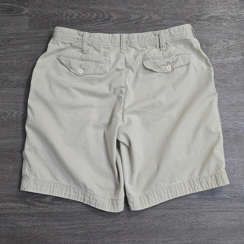 VTG Polo Ralph Lauren Bermuda Chino Shorts Drawstring Talon Zip Flap Pockets 35 - Picture 8 of 15